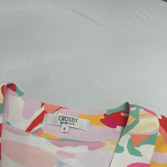 Crosby By Mollie Bunch Suzie Tunic Top Blouse In Water Lillies Size Medium - Picture 2 of 5